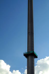 Low angle view of built structure against blue sky