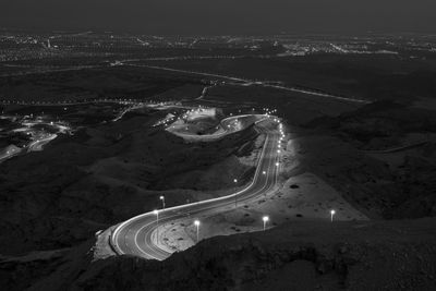 High angle view of highway in city