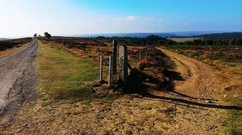 Scenic view of land against sky