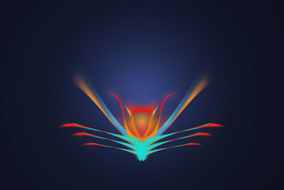 Close-up of light painting against black background