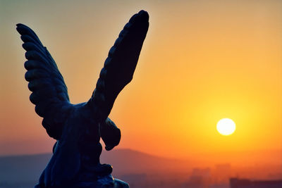 Eagle statue in emblem pleasure resort in pyatigorsk city, northern caucasus.
