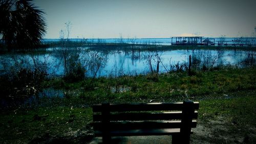 Reflection of trees in lake