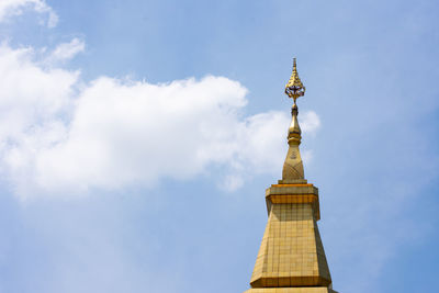 Low angle view of tower of building against sky