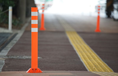 Poles to control traffic on the road