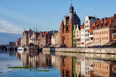 Reflection of buildings in water