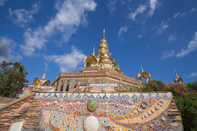 Low angle view of temple against sky