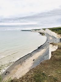 High angle view of beach against sky