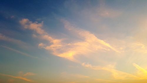 Low angle view of sky during sunset