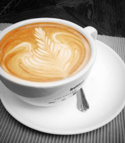 Close-up of cappuccino