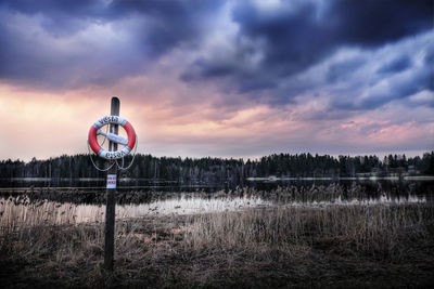View of landscape against cloudy sky