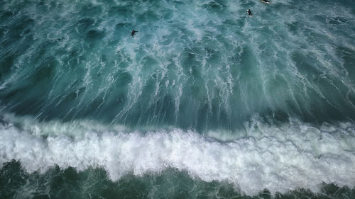 High angle view of sea waves