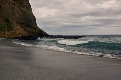 Scenic view of beach against sky