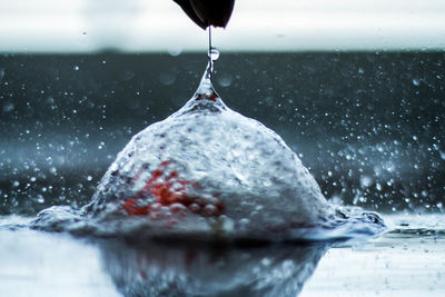 Close-up of water drops on ice