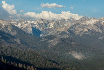 Panoramic view of landscape and mountains against sky