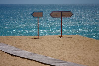 Information sign on beach