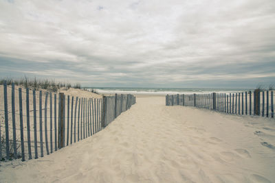 Scenic view of beach against sky