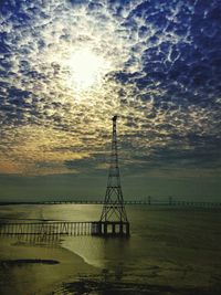 Scenic view of sea at sunset