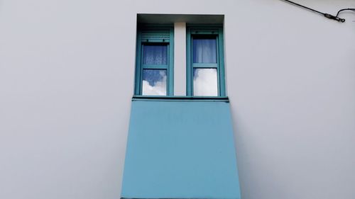 Low angle view of window of building