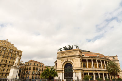 Low angle view of historical building against sky