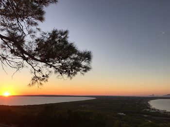 Scenic view of sea during sunset