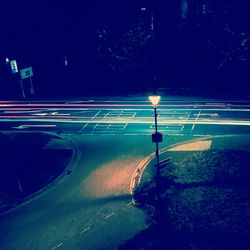 View of illuminated lights at night