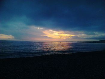 Scenic view of sea at sunset