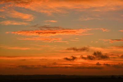 Scenic view of dramatic sky during sunset