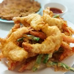 Close-up of food served in plate