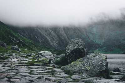 Scenic view of mountains against sky