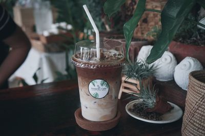 Close-up of potted plant on table