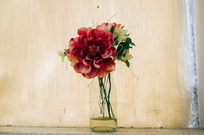 Close-up of flower vase on table