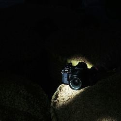 Close-up of fire against black background