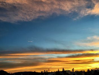 Scenic view of cloudy sky at sunset
