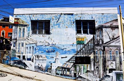 Houses against blue sky