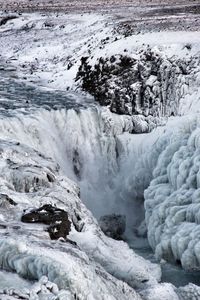 Scenic view of waterfall