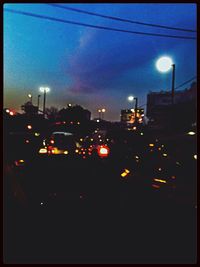 Traffic on road at night