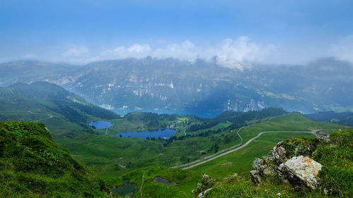 High angle view of landscape against sky