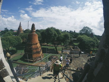 High angle view of a temple