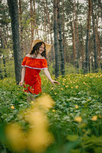 Woman in a forest