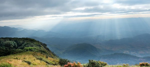 Scenic view of mountains against sky