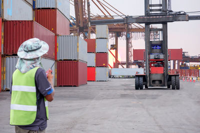 Man working at harbor