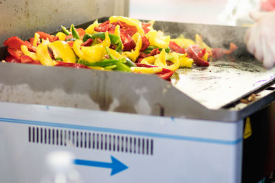 Close-up of food on table