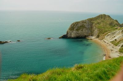High angle view of sea against sky
