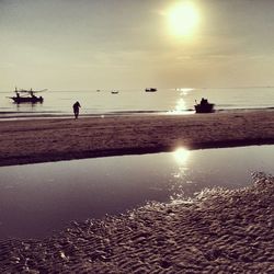 Scenic view of sea at sunset