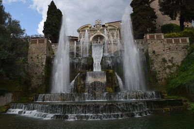 Fountain against sky