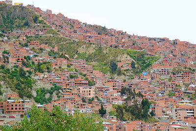 La paz of bolivia, the world's highest capital city at the elevation of 3,640 metres above sea level