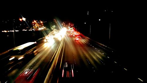 Light trails at night