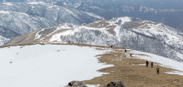 Scenic view of snowcapped mountains