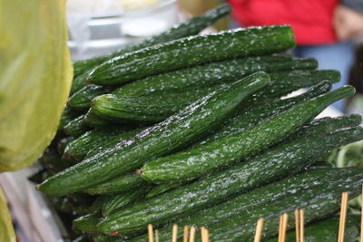 Close-up of heap of zucchini