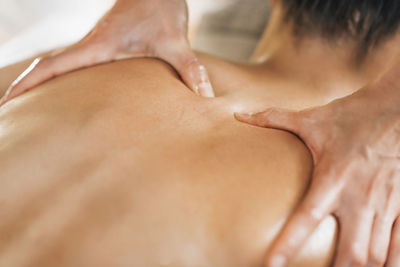 Ayurveda back massage with aromatherapy essential oil